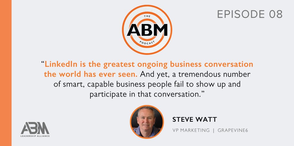 ABMLA1 (@abmla1) on Twitter photo In episode 8 of the #ABMPodcast, @Steve_Watt1, VP of Marketing <a href="/Grapevine_6/">Grapevine6</a> talks w/<a href="/Brandon_Lee_09/">brandon redlinger</a>, Director of Demand Gen <a href="/Demandbase/">Demandbase</a> about how to do ABM on social media during the pandemic and beyond.
Listen to it here 👉 bit.ly/abmpodcast8 👈 In episode 8 of the #ABMPodcast, @Steve_Watt1, VP of Marketing <a href="/Grapevine_6/">Grapevine6</a> talks w/<a href="/Brandon_Lee_09/">brandon redlinger</a>, Director of Demand Gen <a href="/Demandbase/">Demandbase</a> about how to do ABM on social media during the pandemic and beyond.
Listen to it here 👉 bit.ly/abmpodcast8 👈