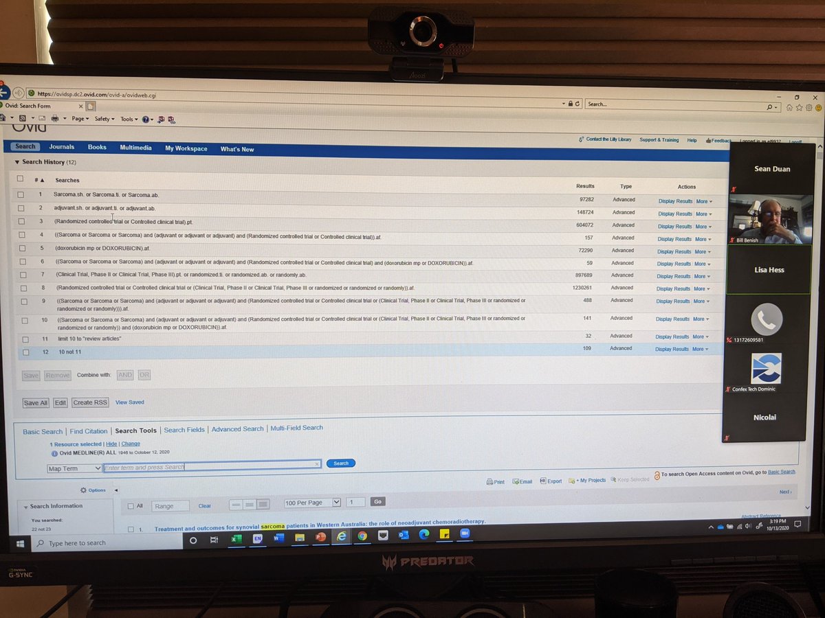 DuanXiaohao's tweet photo. Favorite part of short course on meta analysis for #SMDM20 by Lisa Hess - A live walkthrough of the initial search for studies for systematic review. Very useful to see how other researchers approach this often idiosyncratic step

smdm.confex/smdm/2020/meetingapp.cgi/Session/3237 https://t.co/7b7Ho8HVr3