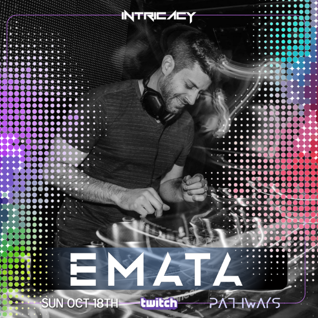 IntricacyNights's tweet photo. Event: Intricacy Pathways Twitch Stream
Artist: @ematamusic 
Date: Sunday October 18th 12pm PDT / 3pm EST
Set time: 2pm PDT
Where: https://t.co/F0WXPdIodJ

Emata is bringing his smooth and silky sound that only he can deliver this Sunday on Twitch!

#progressive #emata https://t.co/FuY164UknB