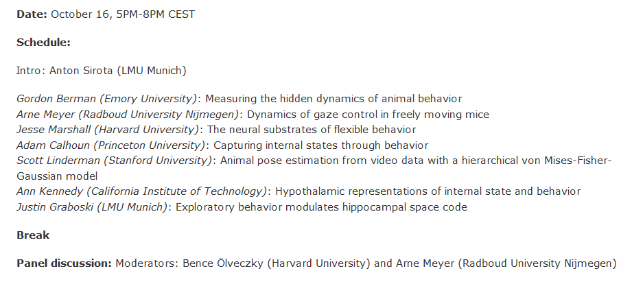 jasper_poort's tweet photo. Online workshop this Friday on "Linking behavioral and neural dynamics" with great lineup of speakers, registration here:
https://t.co/aSezf9uSdN https://t.co/1TTFrLOpfw