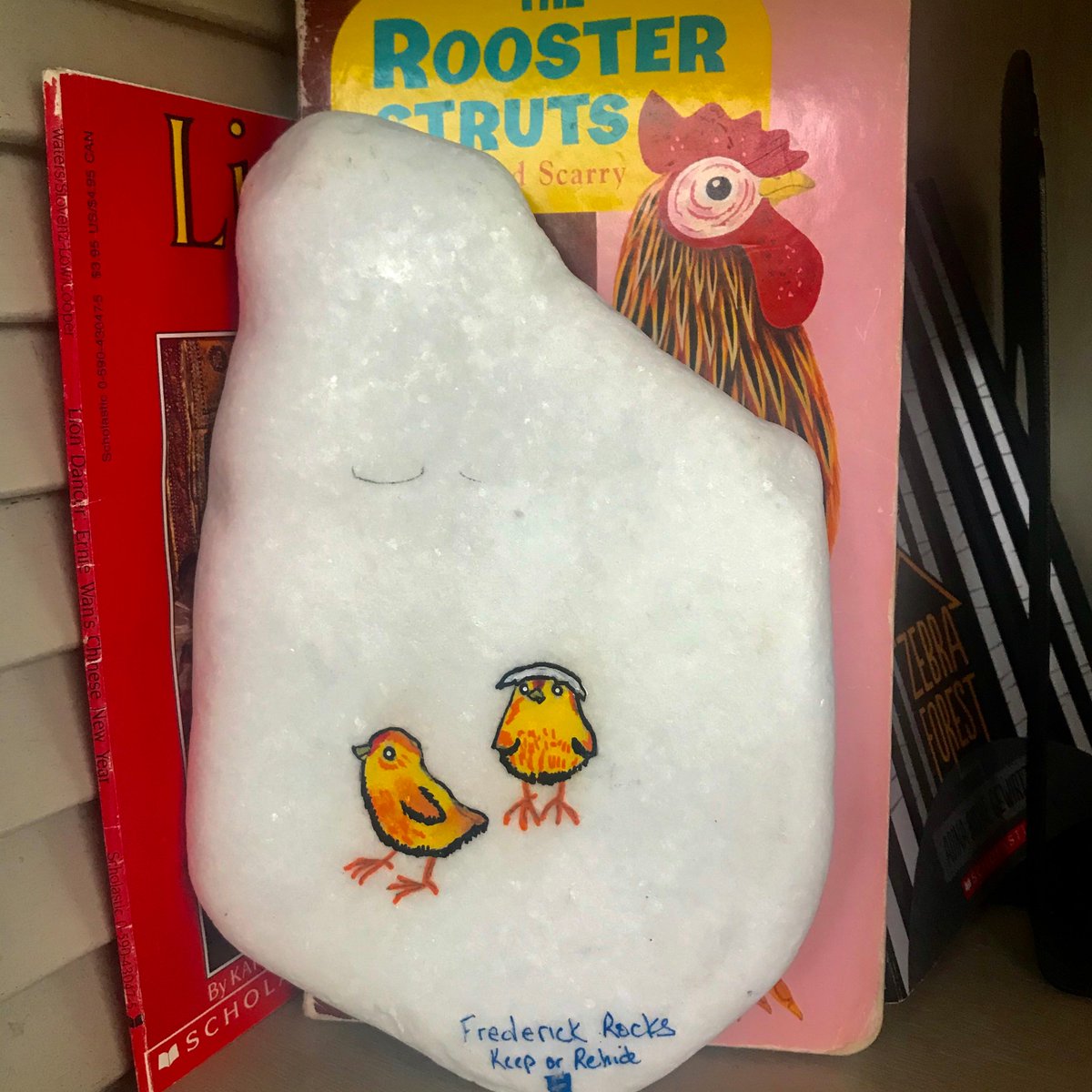What a fun surprise I found in the TuES Little Free Library this morning! That's some time and talent, ya'll. #frederickrocks
