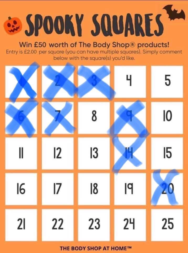 Still 17 squares left £2 a go to win £50 worth of goodies