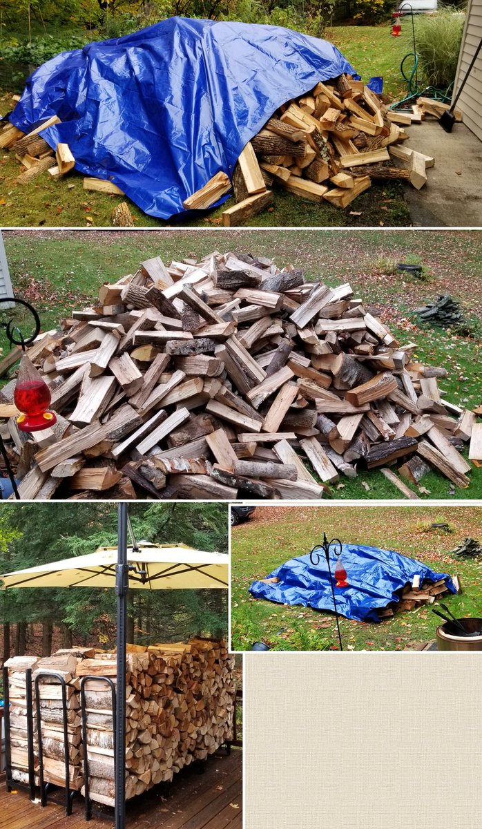KathrynYantz's tweet photo. Good morning late Twitter friends 🙏🤗🍂🍁🍃🔥cold rainy day🌧☂️ here with three cords of dry firewood delivered at 8am! So busy! Hope your day is full of sunshine 🌞 #vermont #NewEngland #fall #fallcolors #falljobs #firewood #winter #iscomingsoon https://t.co/VxbvLx69Qh
