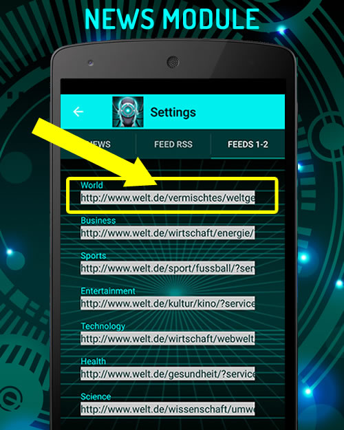 DatabotApp's tweet image. The News module available in your #assistant  enhancements, can be fully customized. Among the customization you can also change the feed RSS used by your #artificialintelligence . To change them, access the module settings and enter your favorite sites.
databot-app.com