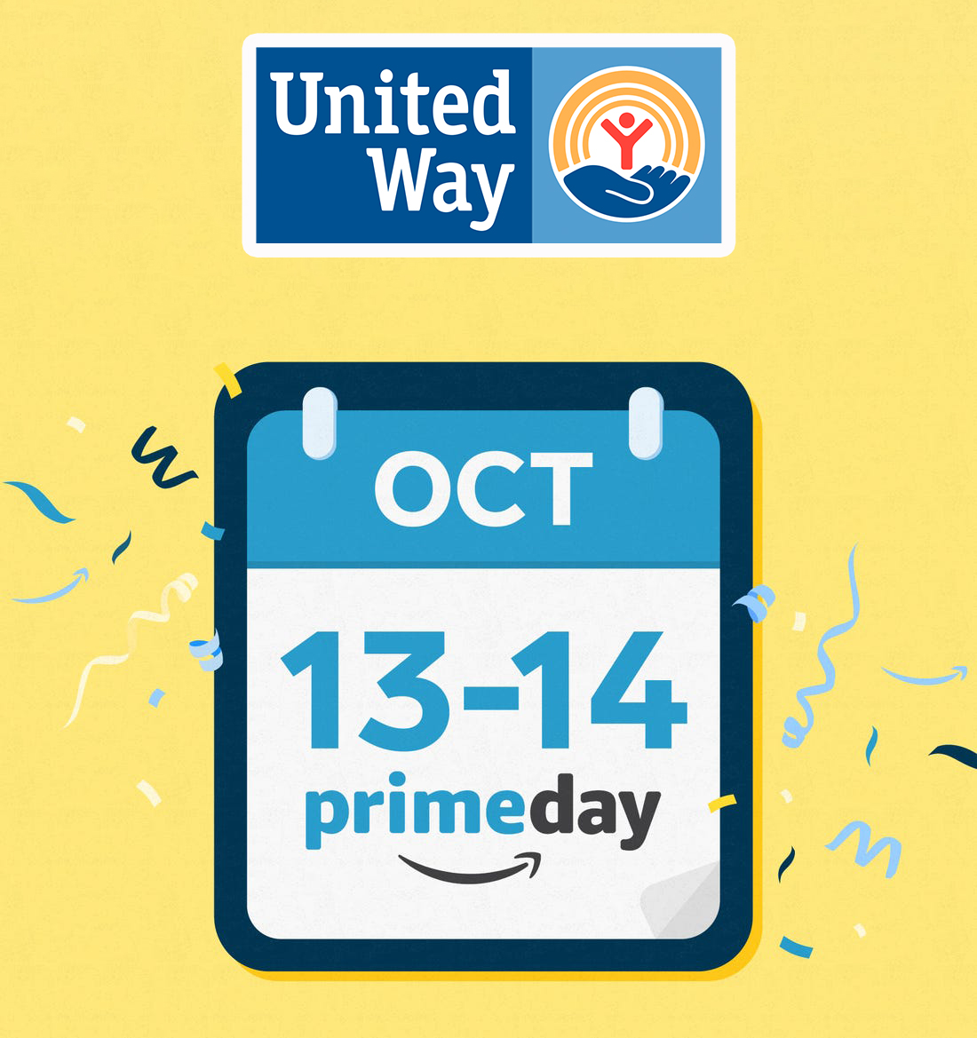 Prime Day is here! Before you fill up your cart with great deals, make sure you sign up for Amazon smile so Amazon can donate to the United Way of Ellis County at no cost to you!