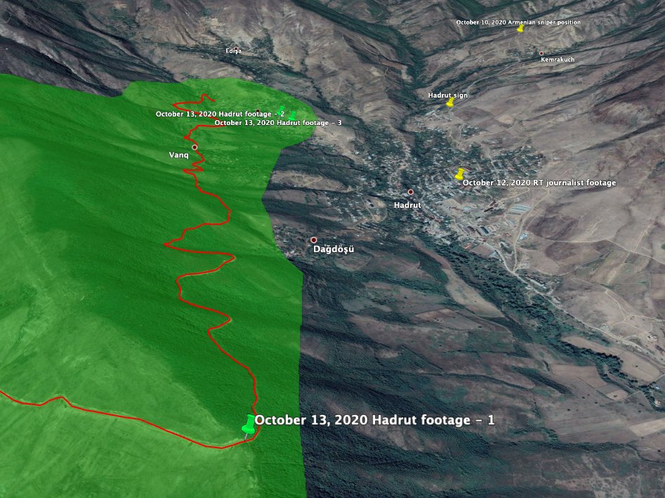 More geolocations confirm that Azeri troops have not (yet) entered Hadrut, but did occupy Tagaser and probably Vanq villages in the Hadrut valley 