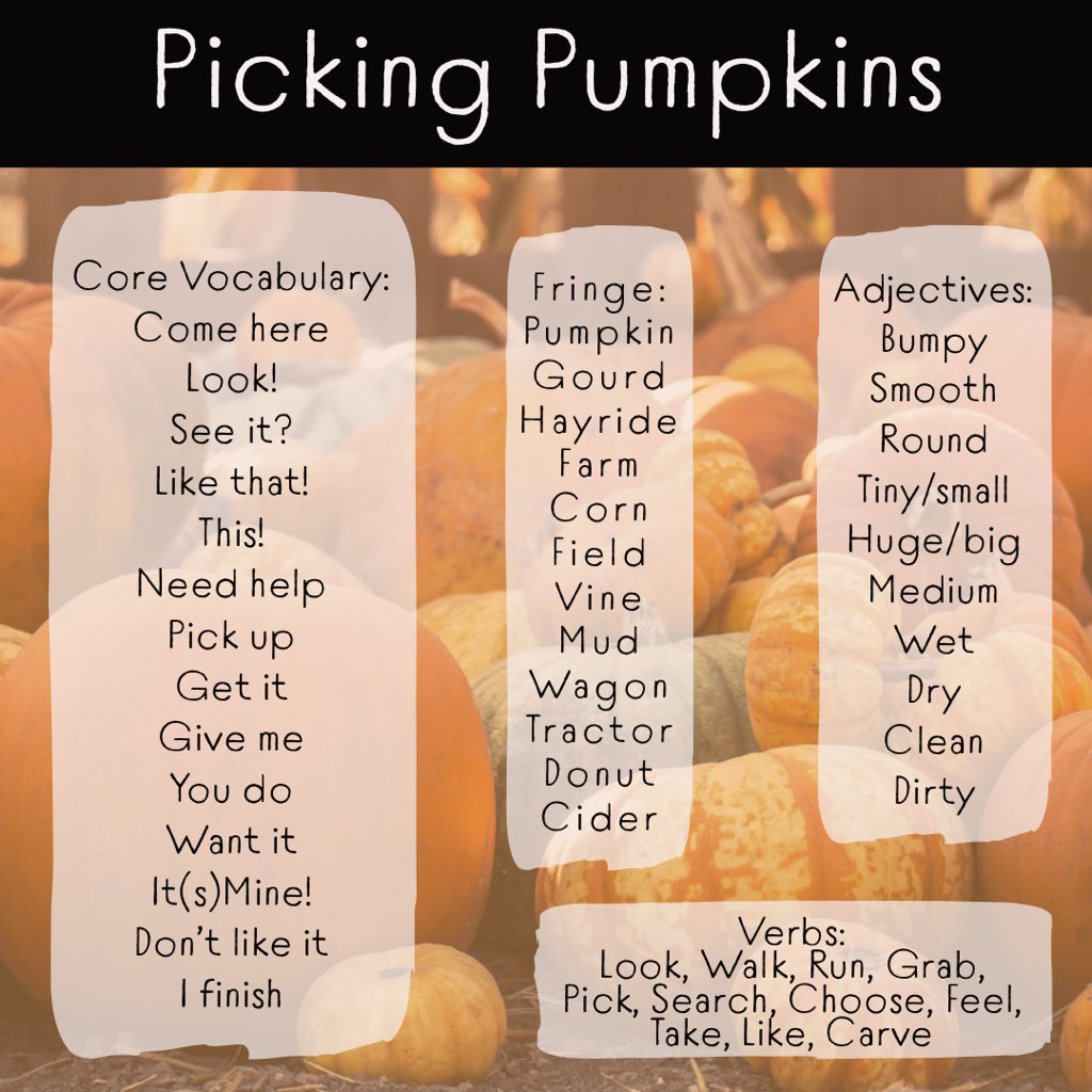 Anyone picking pumpkins over the next couple weeks? 👀#allthelanguage #communication #schoolslp #aac #corevocabulary <a href="/WindsorWildcats/">WindsorWildcats</a>