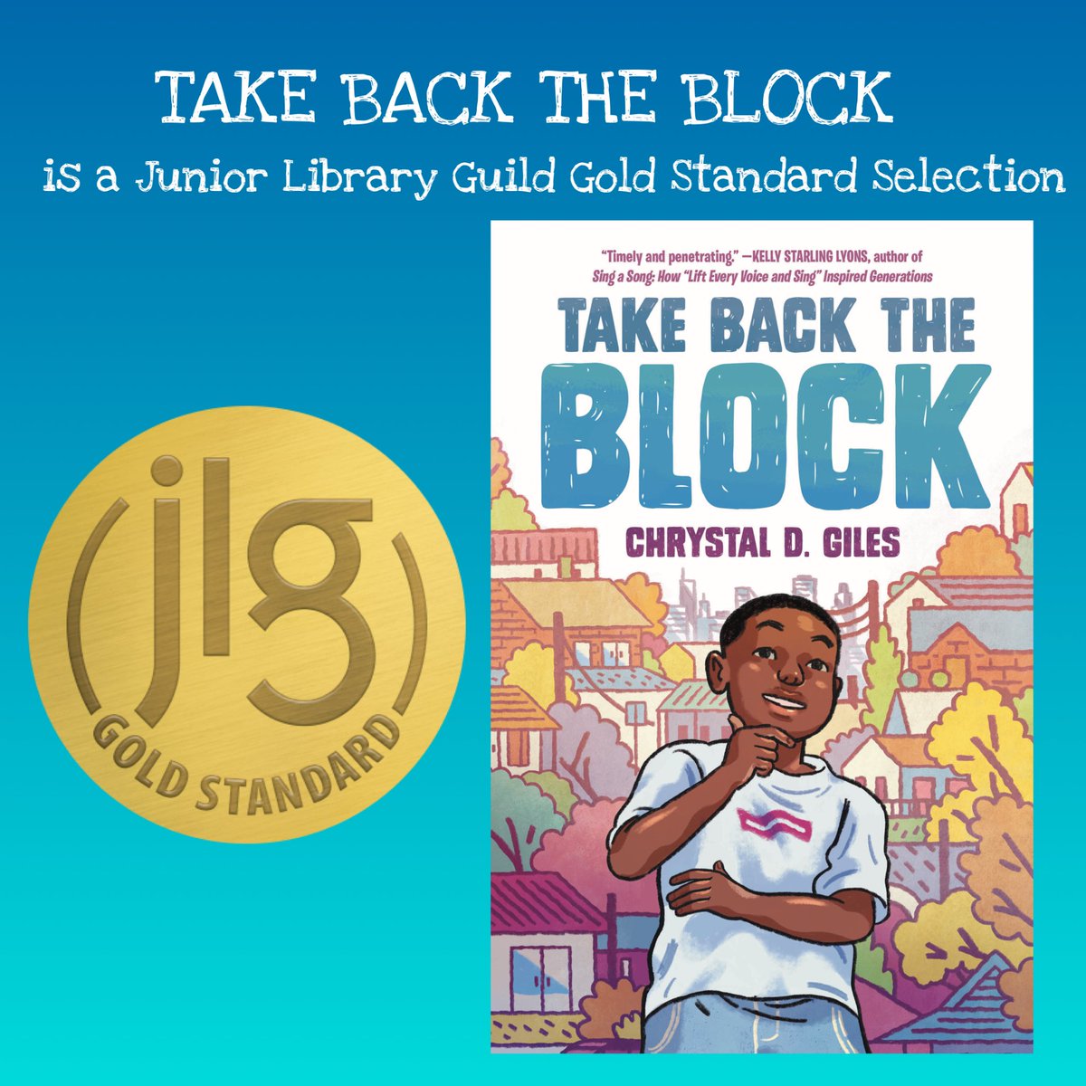 Honored to share that TAKE BACK THE BLOCK is a Junior Library Guild Gold Standard Selection✨ 

Thank you @JLGuild for this honor!

#TakeBackTheBlock #JLGSelection