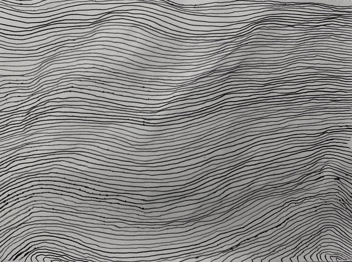 When there is little material around or when you have that 5 minute window, why not try using a biro pen to make some marks.