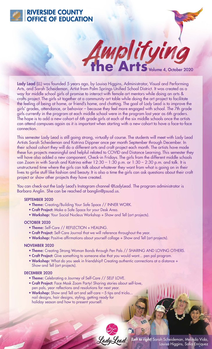 RCOE’s monthly newsletter features PSUSD’s Lady Lead program for middle school girls. <a href="/RCOE/">RivCo Office of Education</a> <a href="/PSUSDEDSERVICES/">PSUSD ED. SERVICES</a>