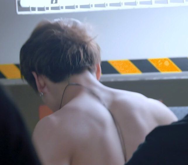 his mascular back