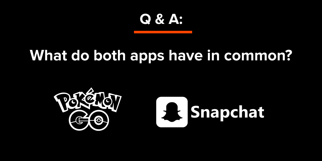 tonic3com's tweet photo. The answer is #AugmentedReality. 

#AR became mainstream thanks to the @PokemonGo fever and mobile applications like @Snapchat that provided AR experiences or empowered features. How is it linked to the #ARCloud? Read more: https://t.co/RZ9y91Exm7

#AR #VR https://t.co/XMoSOkpZE9