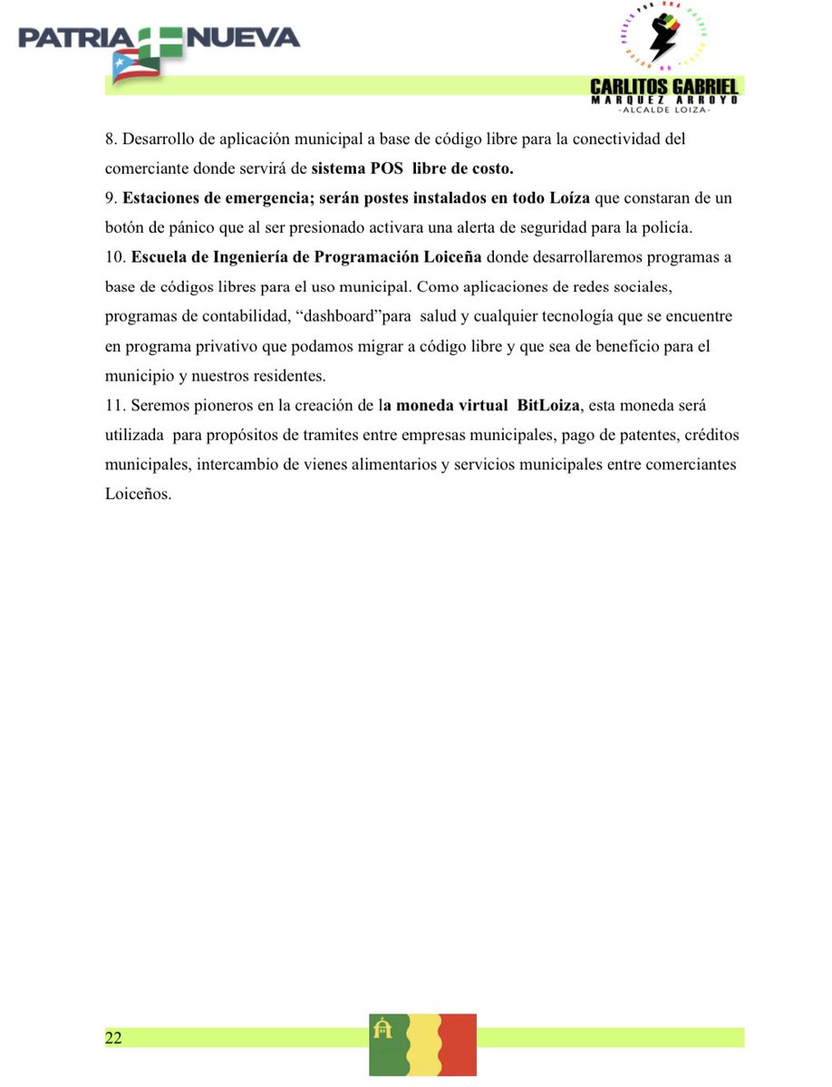 CREEMOS EN UN ACCESO LIBRE Y GRATUITO DE INTERNET PARA LA EDUCACIÓN D NUESTRO PUEBLO “LoízaNET:Crearemos red d internet en alta velocidad ‘Citizens Broadband Radio Service -FCC 2015 (CBRS)’ para que todos en Loíza tengan acceso  gratuito a el servicio fundamental.” 
#PatriaNueva