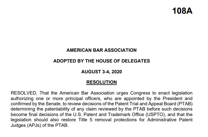 In August,  @ABAesq House of Delegates adopted Resolution 108A, which was co-sponsored by  @ABAesq. Resolution 108A urges Congress to make this legislative fix:  https://www.americanbar.org/content/dam/aba/directories/policy/annual-2020/108a-annual-2020.pdf