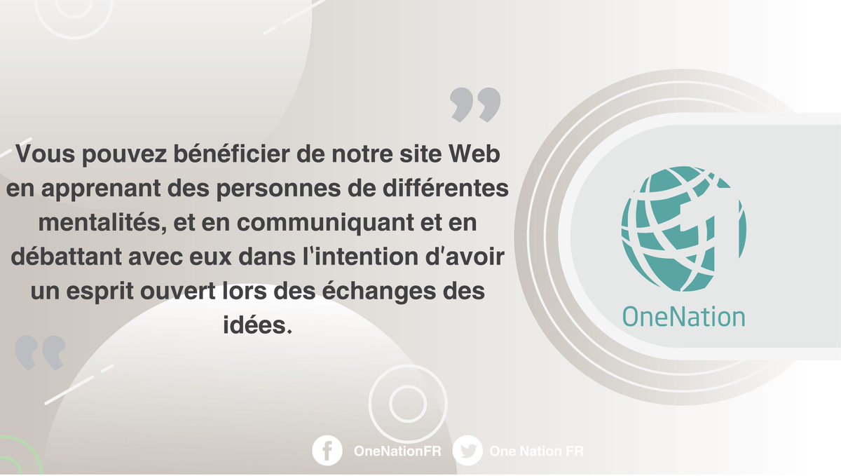 OneNation_FR's tweet photo. Notre objectif est de créer une atmosphère de #fraternité et de #tolérance entre les nations 
@nokhab20

#différentes_mentalités 
#esprit_ouvert 
#onenation https://t.co/RjS3XDyvFs