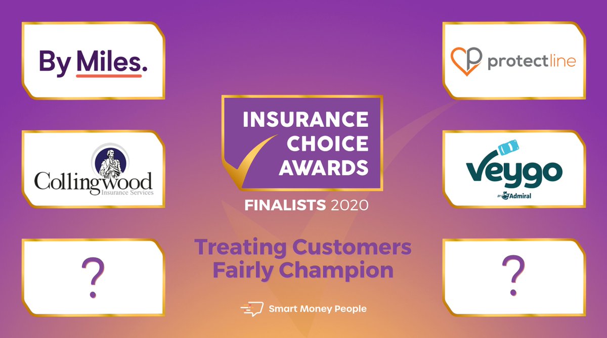 InsChoiceAwards's tweet photo. Ready for the Winners Announcement… there are four finalists in the category of  ‘Treating Customers Fairly Champion’ 🏆@bymiles,@VeygoUK,@Collingwood_UK, @ProtectLineIns    
🏆 WINNERS ANNOUNCED
🗓 Thurs 22nd October
🕔 5pm Kick-off
#ICA2020 #Insurance #Awards #CustomersDecided https://t.co/dSvzZ5hKn2