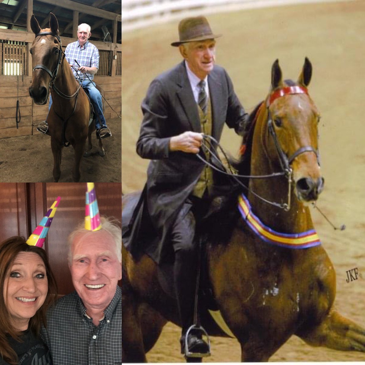 AngieWardonline's tweet photo. You want to know the secret to staying young?! Ride Horses! Just ask my Dad, Marvin Ward! Celebrating his 89th Birthday today and still in the saddle at @WardStables !!! #HappyBirthday #Horses https://t.co/qWGGLpjpMD