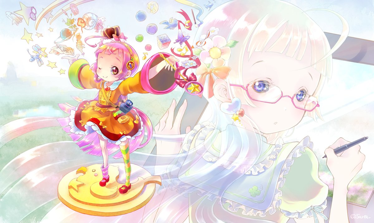 Sarta_'s tweet image. #画像を4枚晒したらrtがきてフォロワーがぶわーって増えると聞いて 
ピンク髪が好きでいつも描いてます