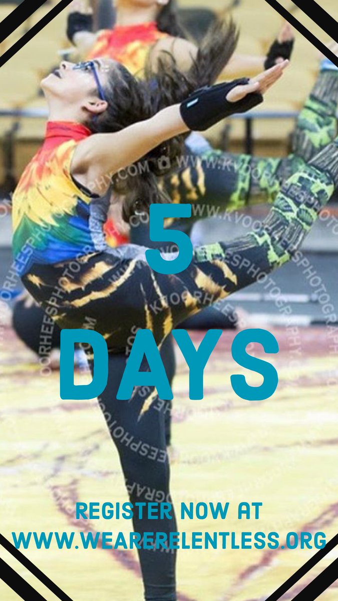 RelentlessWG's tweet photo. 5 days left until auditions! Head over to our website to sign up 🖤
#BeRelentless #Relentless2021 https://t.co/UZGoiYN52X
