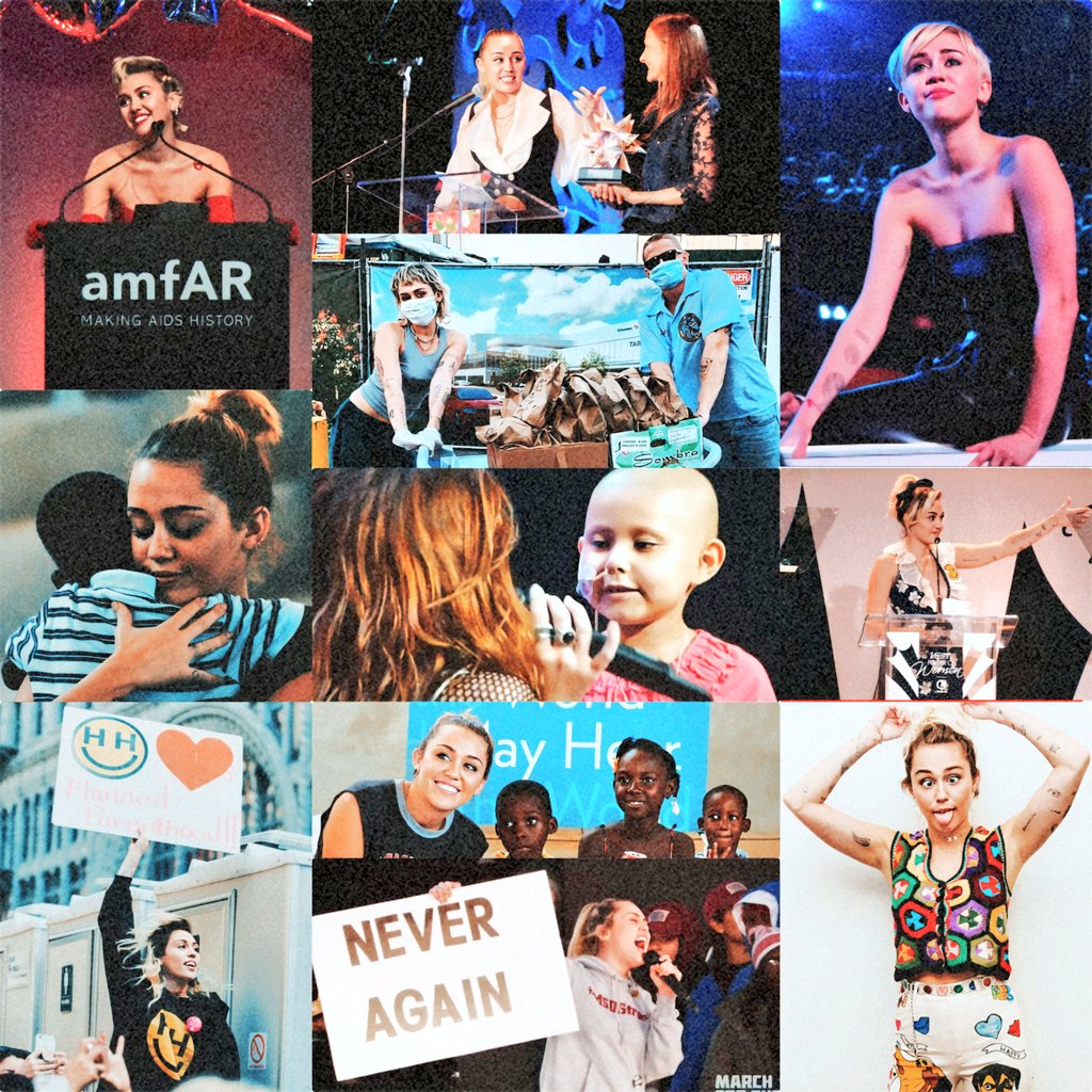 Miley Cyrus doing her best to help this world ~ [A THREAD] 