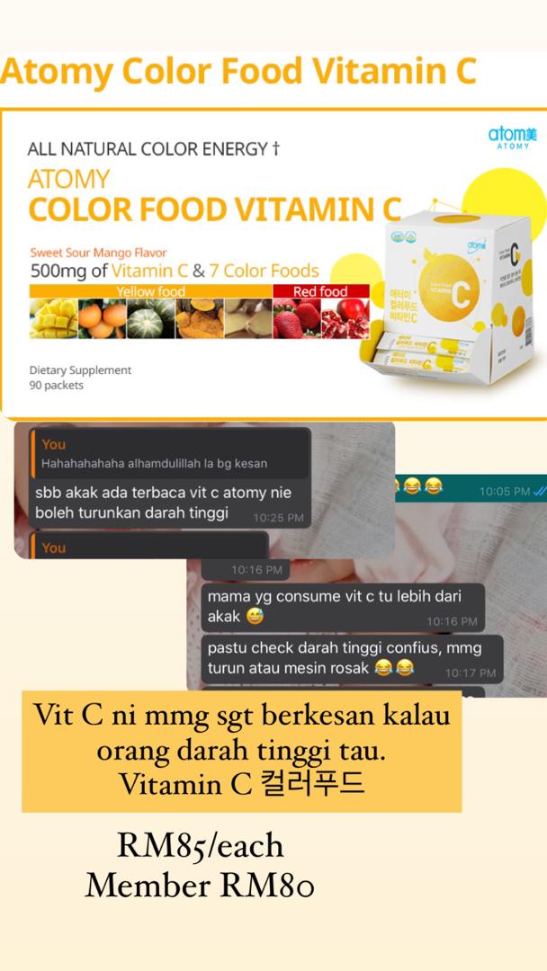 iamAqilahAli's tweet photo. Lagi #AtomyFeedback
Ini comsumer VITAMIN C
Tak menyesal rasa, tak rugi try
Kulit makin sihat, parut hitam makin pudar
Vitamin rasa sedap
Harga pun murah
RM85/box postage RM10 je
Kalau register member (free) harga jadi RM80 je
Satu box ada 90 sachet tau boleh tahan 3 bulan https://t.co/faBGczjVdu