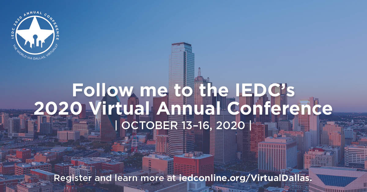 JaclynHLe's tweet photo. Looking forward to joining the @IEDCtweets annual conference this week! Be sure to follow @TIPStrategies for more information and resources as well! #IEDCAnnual #EconDev #IEDCVirtualDallas https://t.co/ChdfDgnWxG