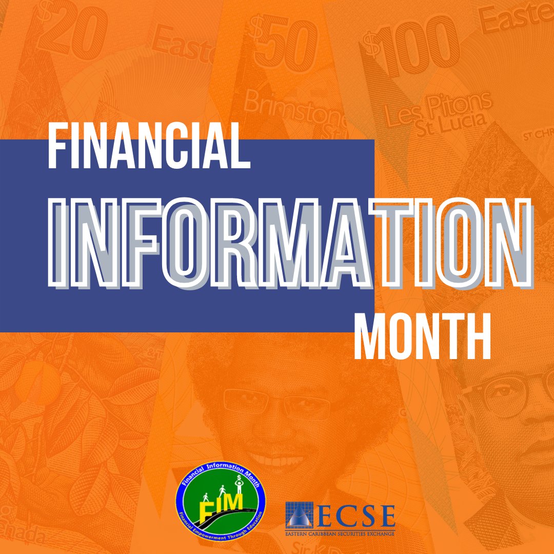 ECSEonline's tweet image. October is Financial Information Month (FIM)! This year's theme is 'Financial Empowerment Through Education'. The ECSE is partnering with the Eastern Caribbean Currency Union to inform fans on how to achieve financial empowerment. #ecseonline #financialinformationmonth