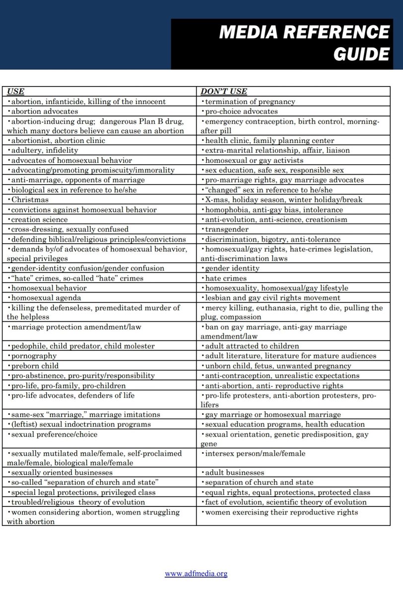 GBBranstetter's tweet image. For those wondering the ADF--which Barrett denied knowing was against queer people--distinctly tells its staff to avoid using "sexual orientation" and instead use "sexual preference," as Barrett did earlier today