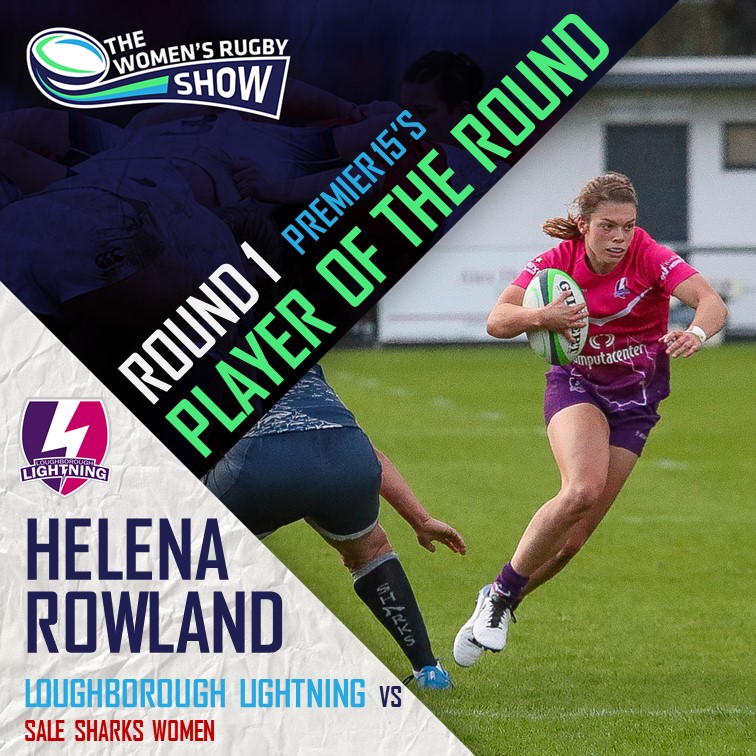 WomensRugbyShow's tweet photo. 🏅

@lightningrugby's @helenarowland99 takes home our first Player of the Round Award after an all-action performance against @salesharkswomen. Deadly from the tee and razor sharp in attack ⚡

Seriously tough decision after a whole host of outstanding performances in Rnd 1 https://t.co/fv1Ub1dOvu