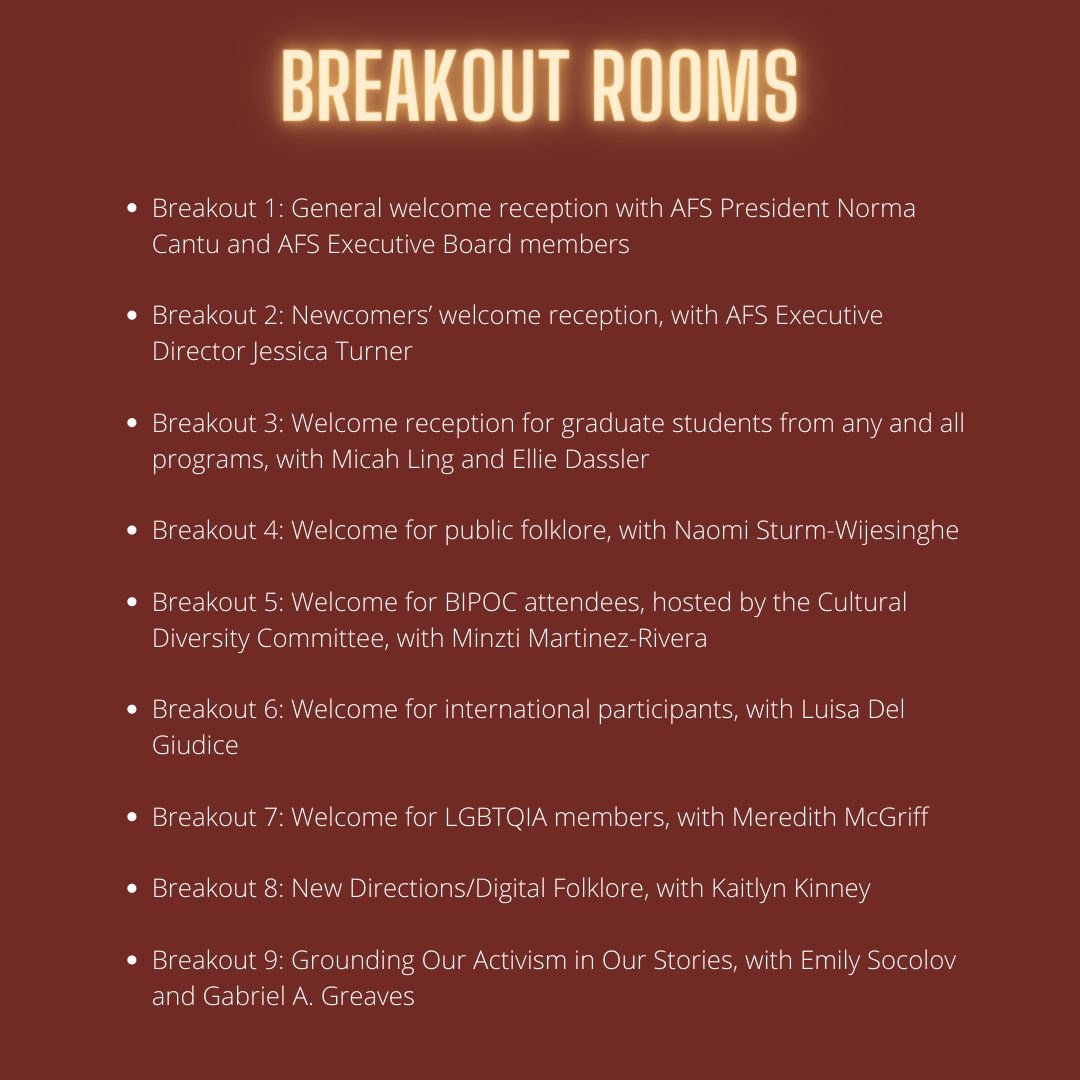 Deathlorist's tweet photo. FYI folkie friends, I’m hosting one of the welcome reception breakout rooms tonight for #AFSAM20 at 7pm EST! Be sure to drop in and chat for a bit! #Folklore  #WelcomeReception #BreakoutRooms #GettingFolkie #AFS365 #BetterPicsThanTheLastPost #FolkloristAttemptingTechThings https://t.co/sr1miMN2O1