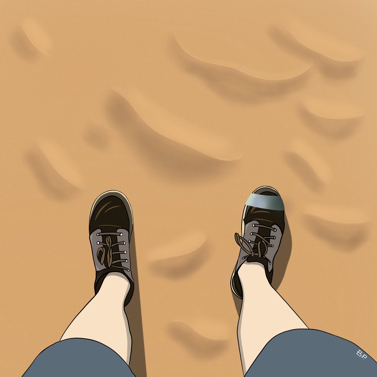 PeterBajnoci's tweet photo. Today’s entry. The theme was “dune”. I imagined Finn the first time he came to Puerto Lobos #inktober2020 #lis2fanart #lis2finn #lifeisstrange2 https://t.co/CDTp4tkDde