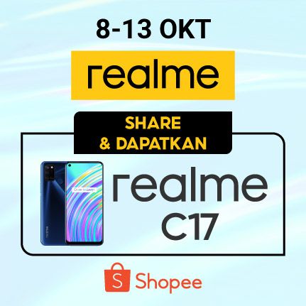 Dasbrod1's tweet photo. Mau realme C17 GRATIS? Share promo Exclusive Launch realme C17 sekarang! Eksklusif di Shopee! https://t.co/cwsbVPLbLk https://t.co/ChtTT3UnuO