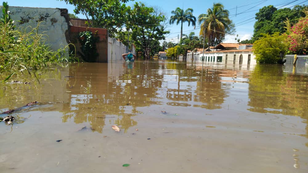 andrearochap's tweet photo. ⚠️(13/10) #Maracay Este hombre no está en un río. Él camina por lo que antes eran las calles de la urbanización donde vive su familia. Es un hombre alto, pero eso no ha impedido que, tras las lluvias de ayer en Maracay, el agua le llegue al cuello. Mata Redonda en Maracay. #13Oct https://t.co/XswrHgWUcs
