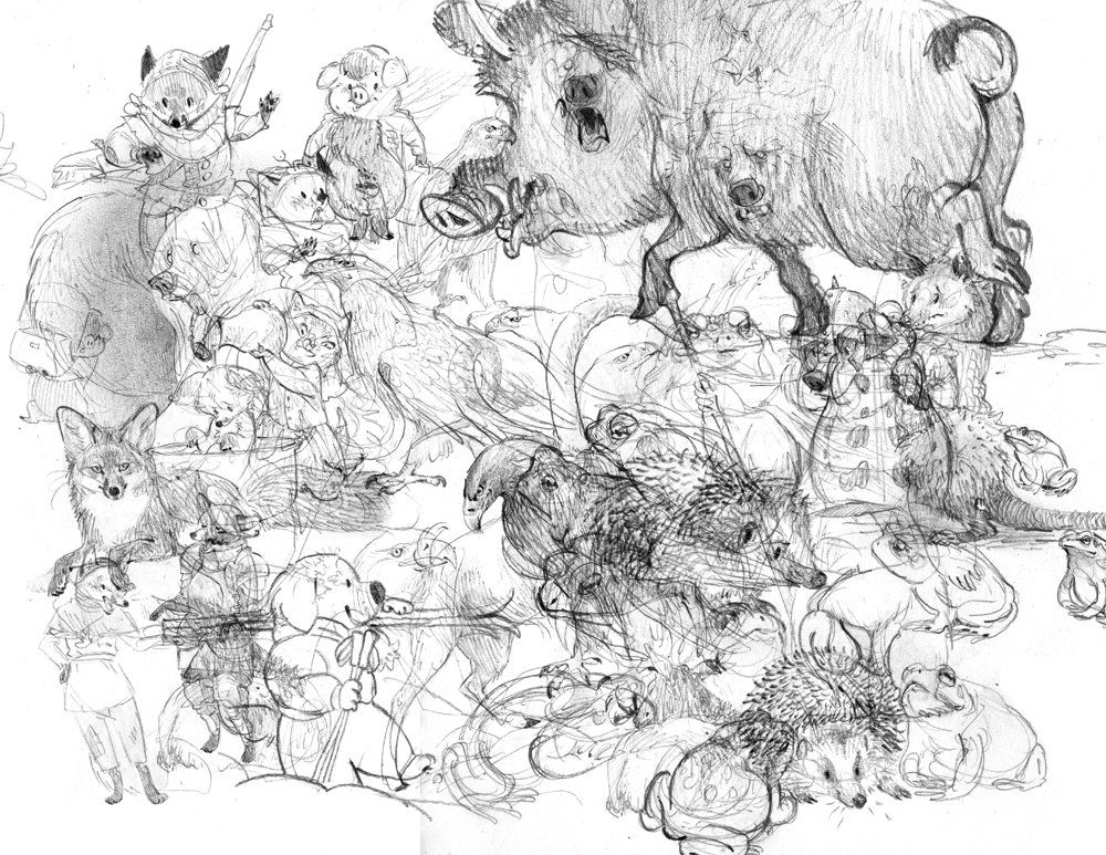 Lol found this on tumblr- a bunch of scanned sketches sitting in one PS file from 2015? 