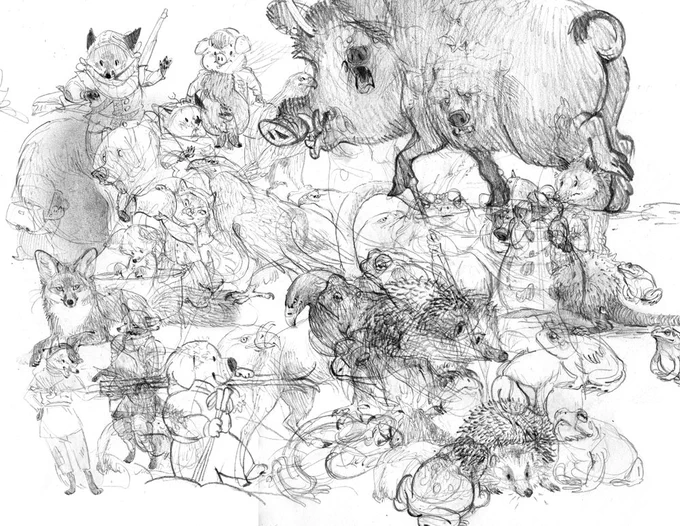 Lol found this on tumblr- a bunch of scanned sketches sitting in one PS file from 2015? 