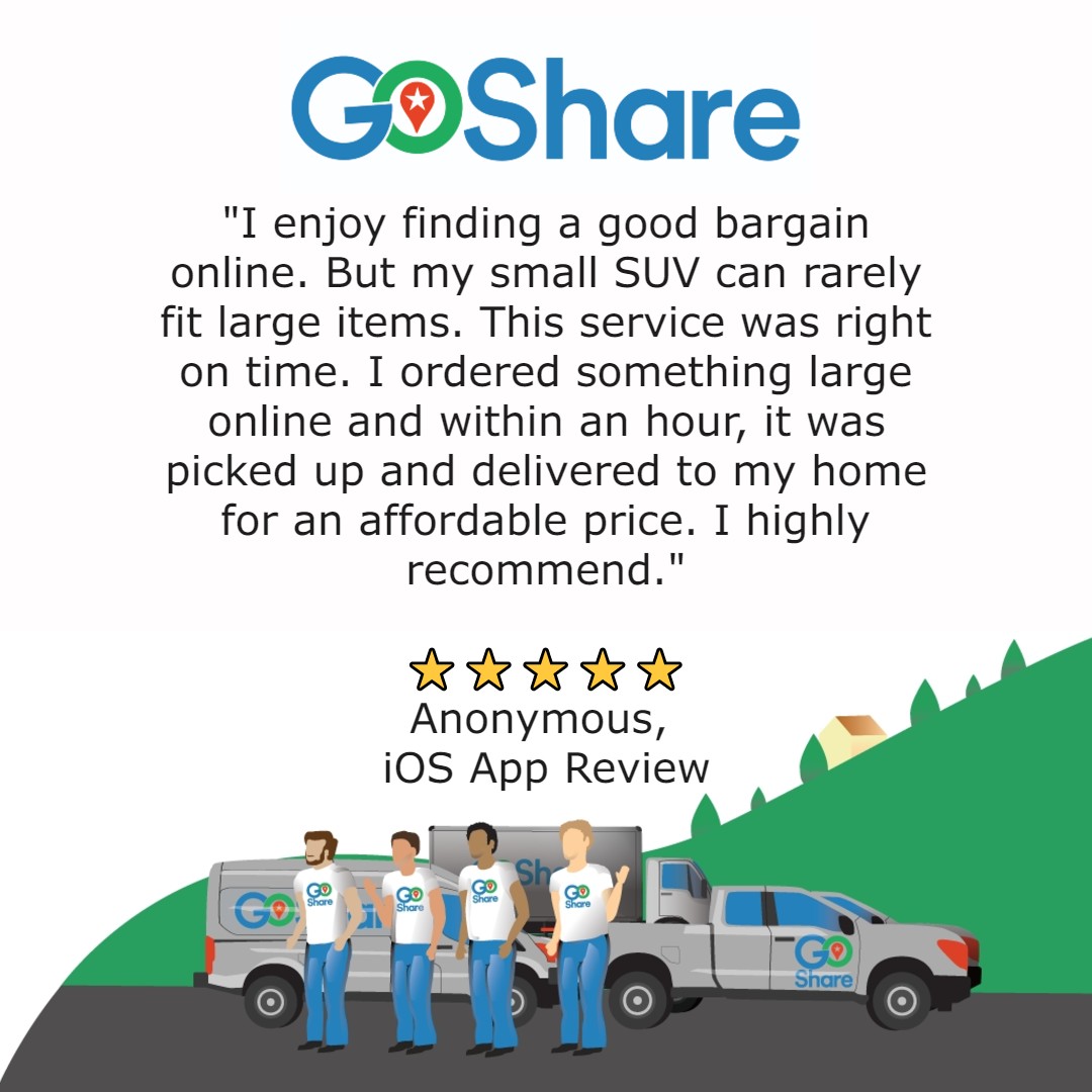 goshare's tweet photo. This month, we're doing #testimonytuesdays because we want to (go)share some of our favorite customer feedback!
#testimonytuesday #goshare #testimonialtuesday #movingapp #lastmiledelivery #middlemiledelivery #yourfriendwithatruck https://t.co/t0zvW7JMcM