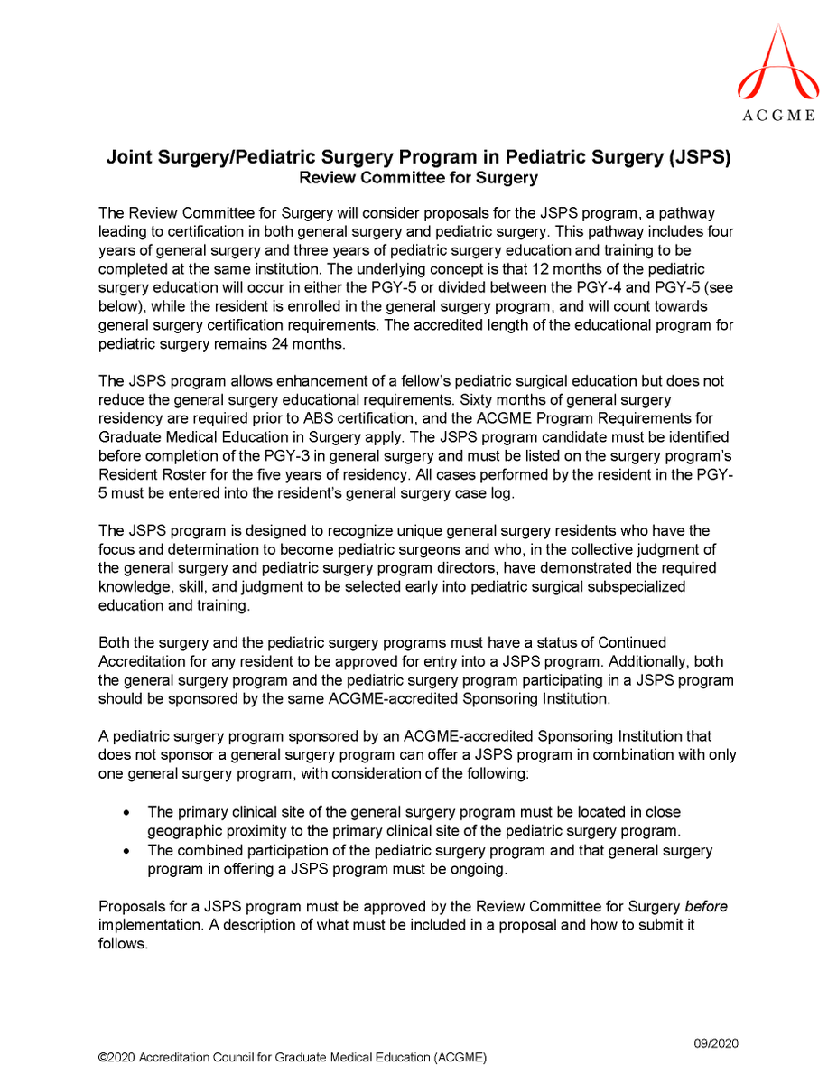 apstpd's tweet photo. The @acgme has posted details of the Joint Surgery/Pediatric Surgery Training program, a pathway leading to certification in both #GenSurg and #PedSurg https://t.co/Ew4WHnedTD