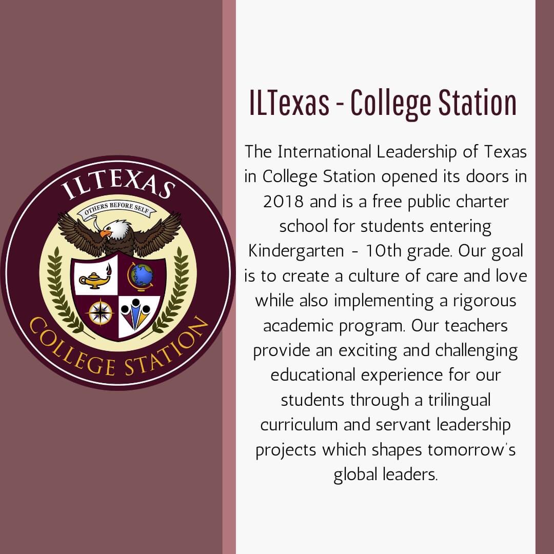 Here at ILTexas - College Station education is taught from a global perspective, where all students are given the opportunity to learn the English, Spanish, and Chinese languages, and graduate with the necessary tools for future leadership and success in the international world!