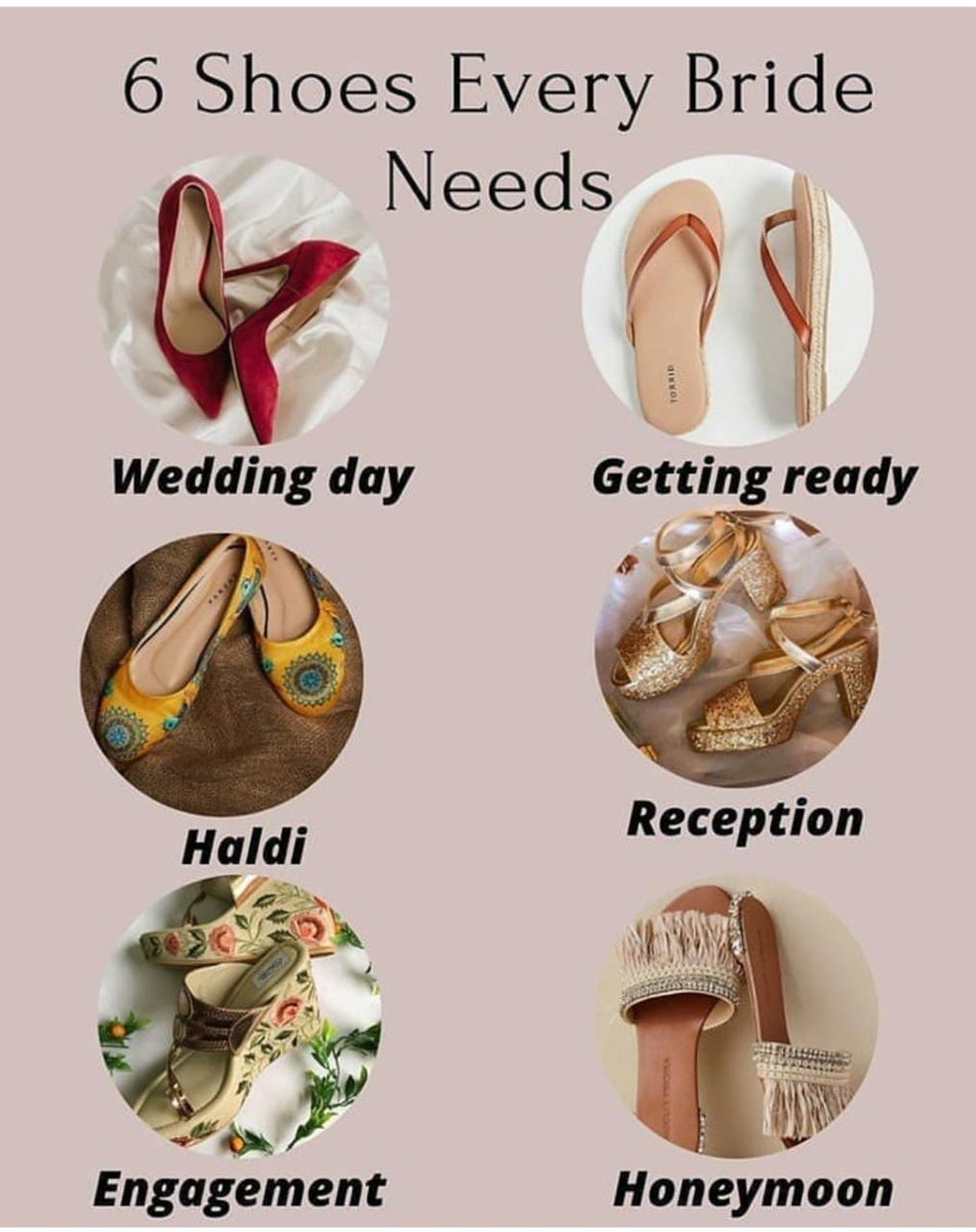 ARGHYASANYAL4's tweet photo. "6 types of shoes every brides needs in her wedding" 
Follow wedding.knots2019 #wedding #brideaccessories #brideshoes #beautifulaccessories #weddingplanner #tryingrelationsforlife #eventwithice #iceians #shoelover #highheels #steletoes👠 #memorablewedding https://t.co/doacMucmMf