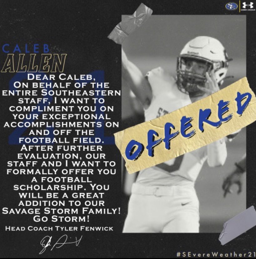 Excited to receive on offer to play at South Eastern! <a href="/TylerFenwick2/">Tyler Fenwick</a> #SavageStorm