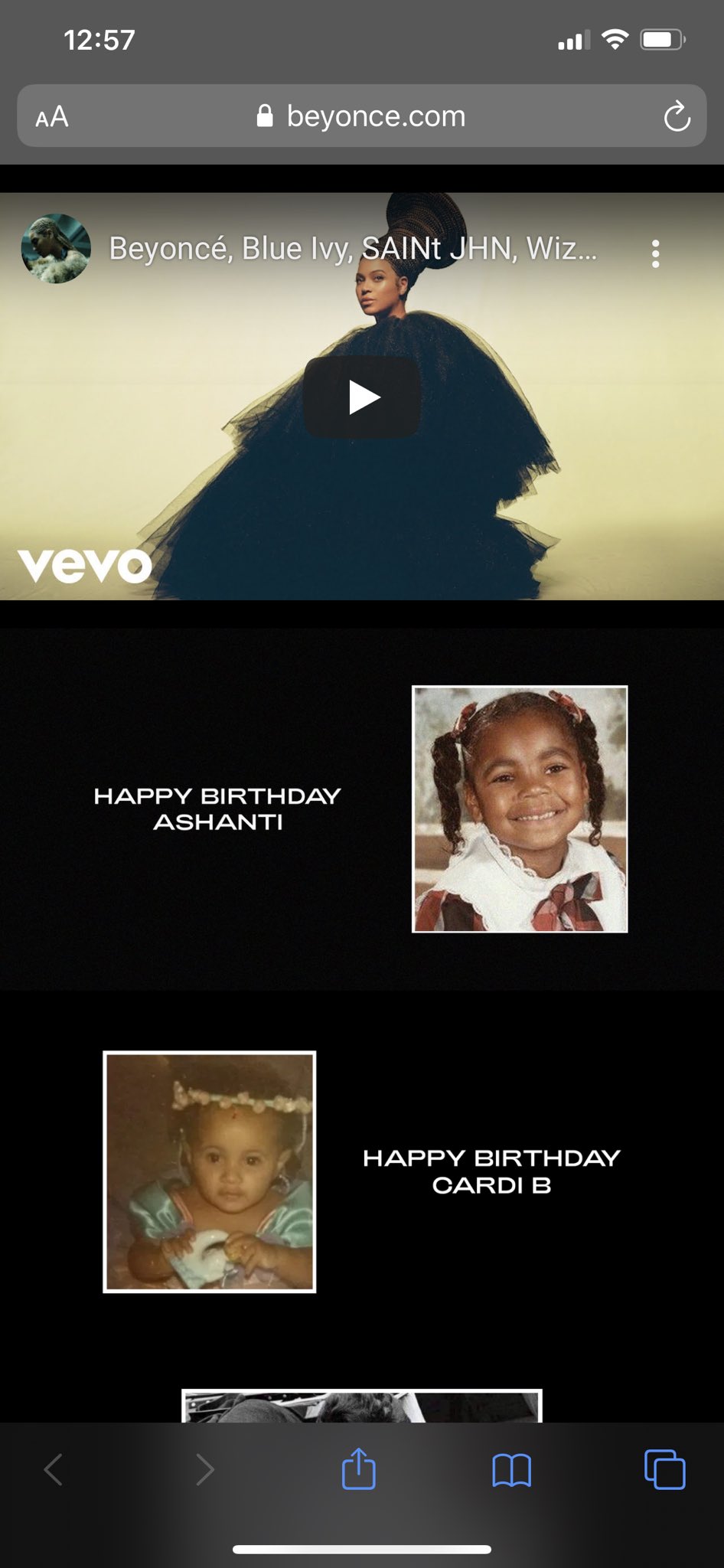 Awww @ bey wishing ashanti a happy birthday on her website. 