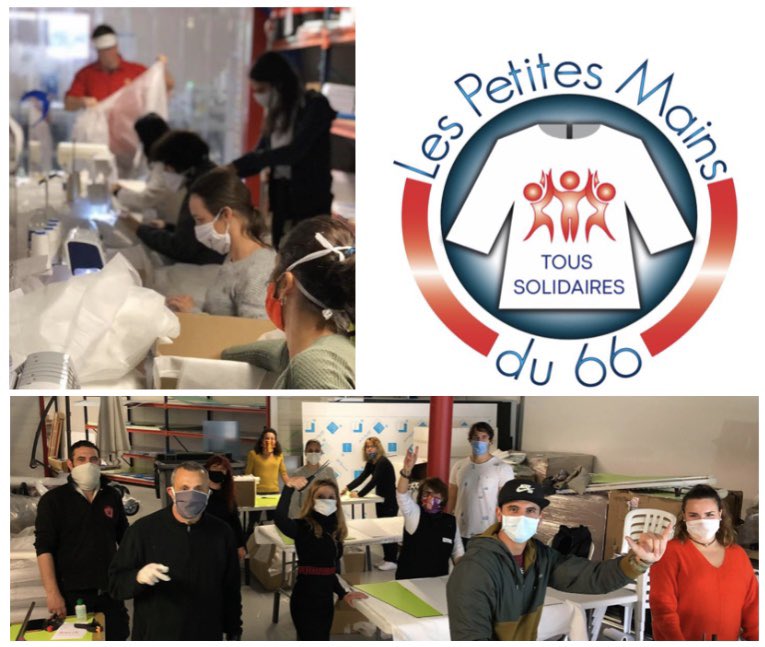 L’atelier de couture  « les petites mains du 66 » continuent de confectionner dans le contexte du covid que nous connaissons, des sur- blouses pour protéger les soignants qui nous protègent au quotidien. #solidarite 
<a href="/DACHIER_S/">Dachier_axaSO</a> <a href="/BertrandDauba/">Dauba</a> <a href="/mattei_antoine/">Antoine Mattei</a>  <a href="/guiborie/">Guillaume Borie</a>