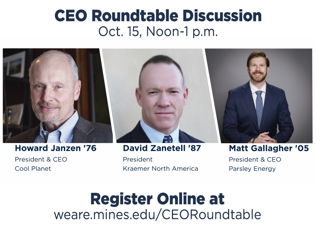 .<a href="/MinesAlumni/">Mines Alumni</a> is hosting a CEO roundtable discussion on October 15. Register  here: securelb.imodules.com/s/840/19/inter…