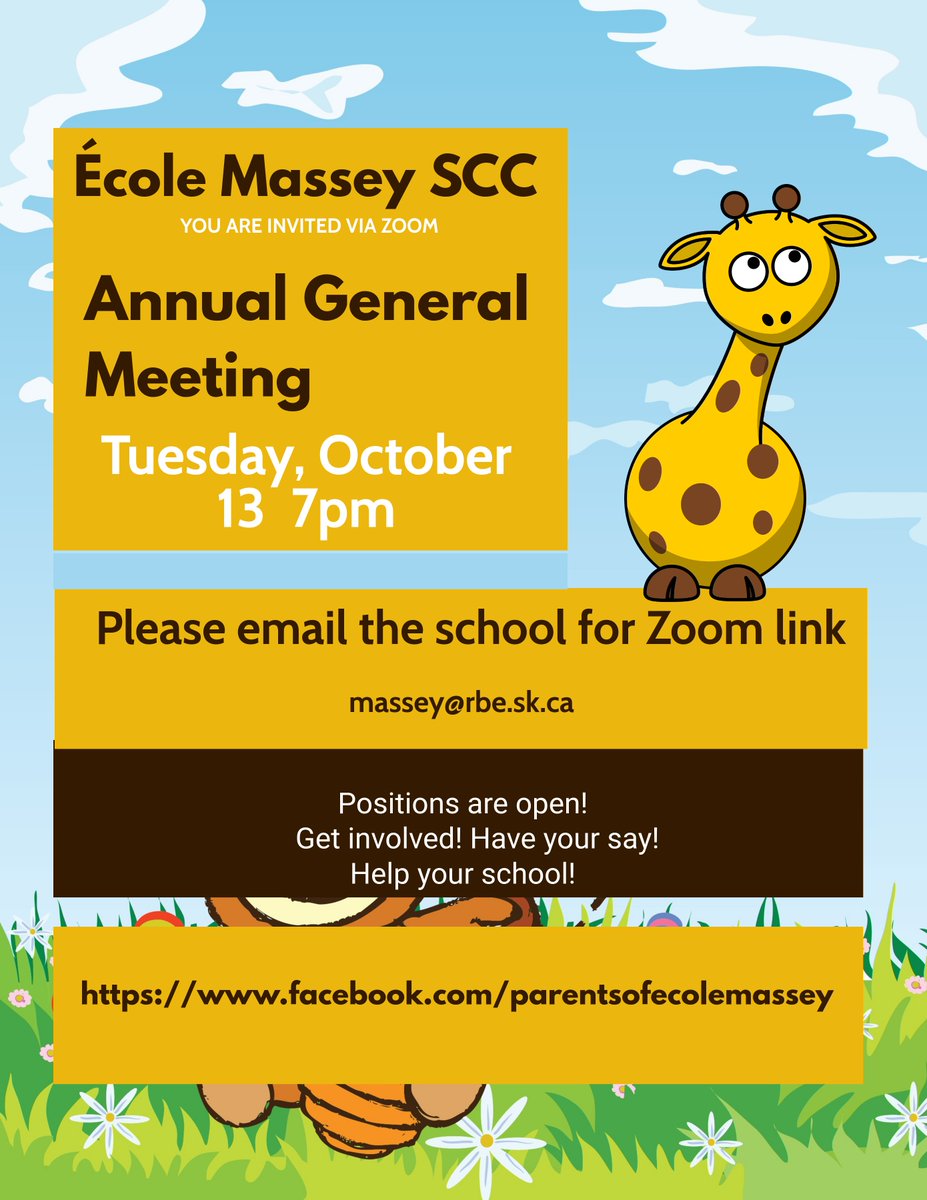 MasseySchool's tweet image. Just a reminder of the virtual SCC AGM tonight at 7 p.m.  Please email massey@rbe.sk.ca for the meeting link.  #Teamworksolutions #MasseyMustangs @RegPublicSchool