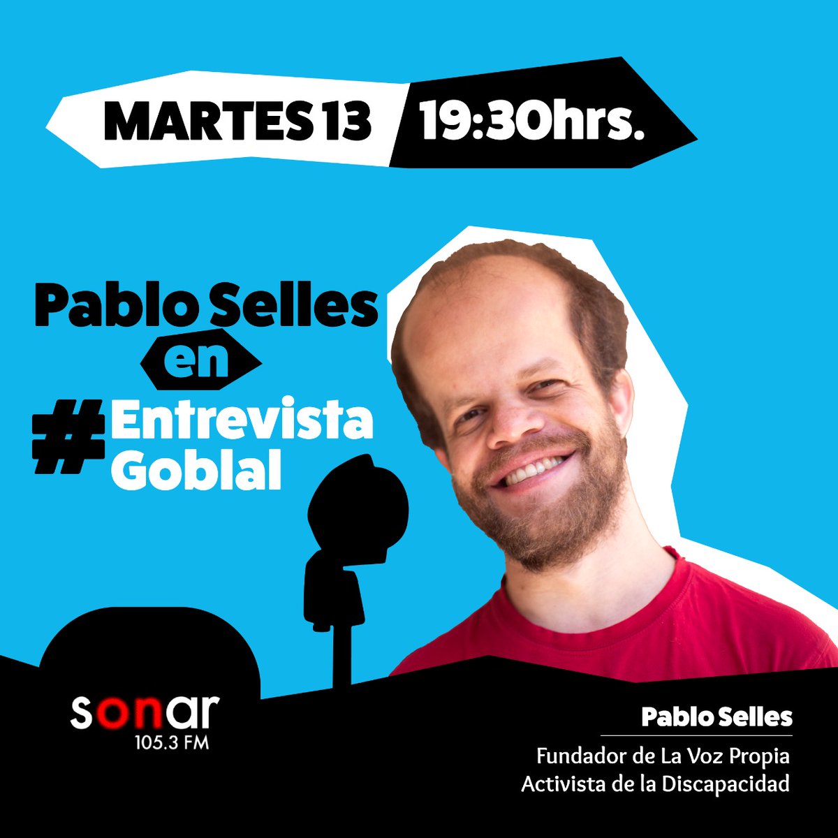 Hoy Pablo Selles (@pgselles) será entrevistado en Radio Sonar respecto al Plebiscito, la Nueva Constitución y cómo se relacionan ambos procesos con la Discapacidad.

¡No te lo pierdas!
Sintoniza la 105.3 FM a las 19:30 horas #EntrevistaGlobal