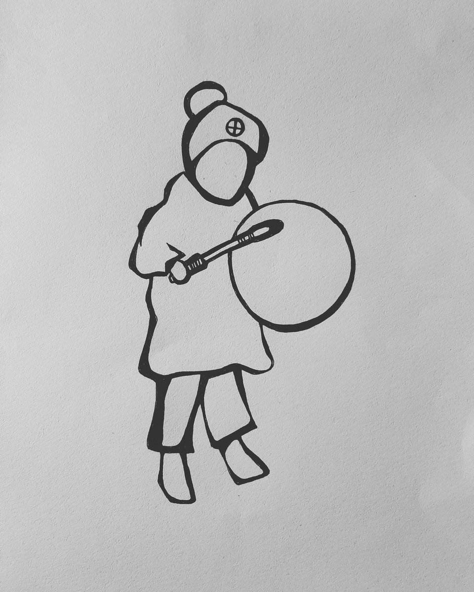 The #ndninktober prompt for the 13th is drum, instantly my little nephew and his handdrum came to mind. #inktober2020 #inktober #sharpie #pen