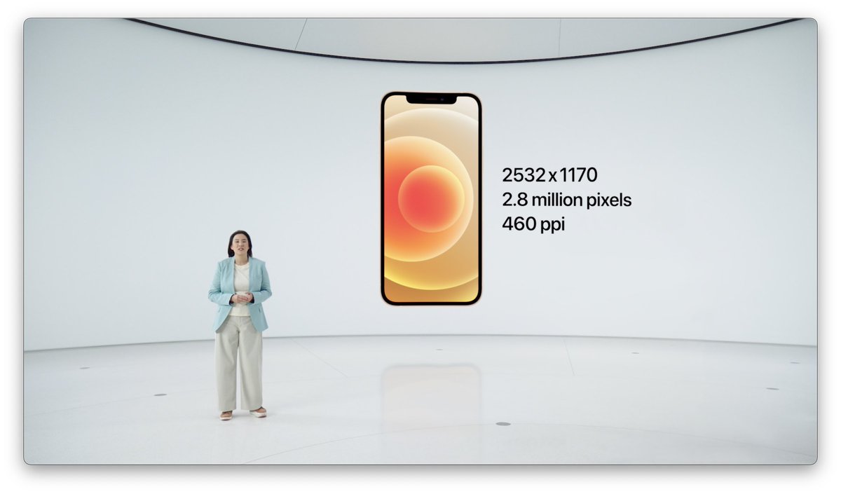 หน้าจอ iPhone 12 เรียกว่าจอ Super Retina XDR (ชื่อบ้าบอมาก) เป็นจอ OLED คอนทราสต์ 2,000,000:1 ความละเอียดสูงกว่า iPhone 11 เท่าตัว ความสว่างสูงสุด 1,200 nits จัดว่าโหดมากทีเดียว แถมยังเคลมว่าใช้กระจก Ceramic Shield ที่ทนทานพิเศษ ทนกว่ากระจกสมาร์ทโฟนทุกรุ่นในตลาด #AppleEvent