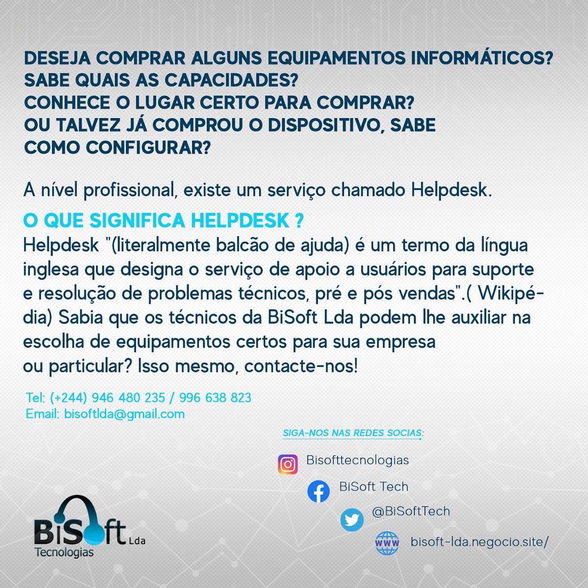 BisoftTech's tweet image. Estamos próximos de si, queremos lhe ajudar a escolher o melhor equipamento!