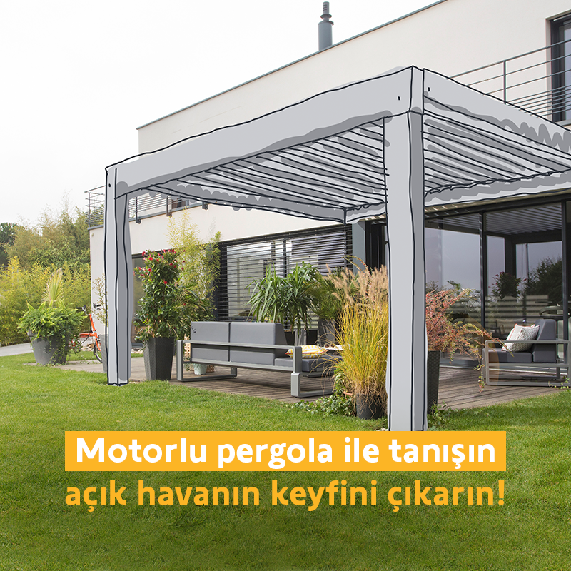 somfyturkiye's tweet photo. Somfy motorlu pergola sistemleri, uzaktan kumandanıza ya da akıllı telefonunuza sadece tek dokunuşla açılıp kapanıyor, size de 4 mevsim açık havada keyfinize bakmak kalıyor.

#somfyturkiye #somfy #pergola #bahçe #veranda https://t.co/JTeQgEt6vn