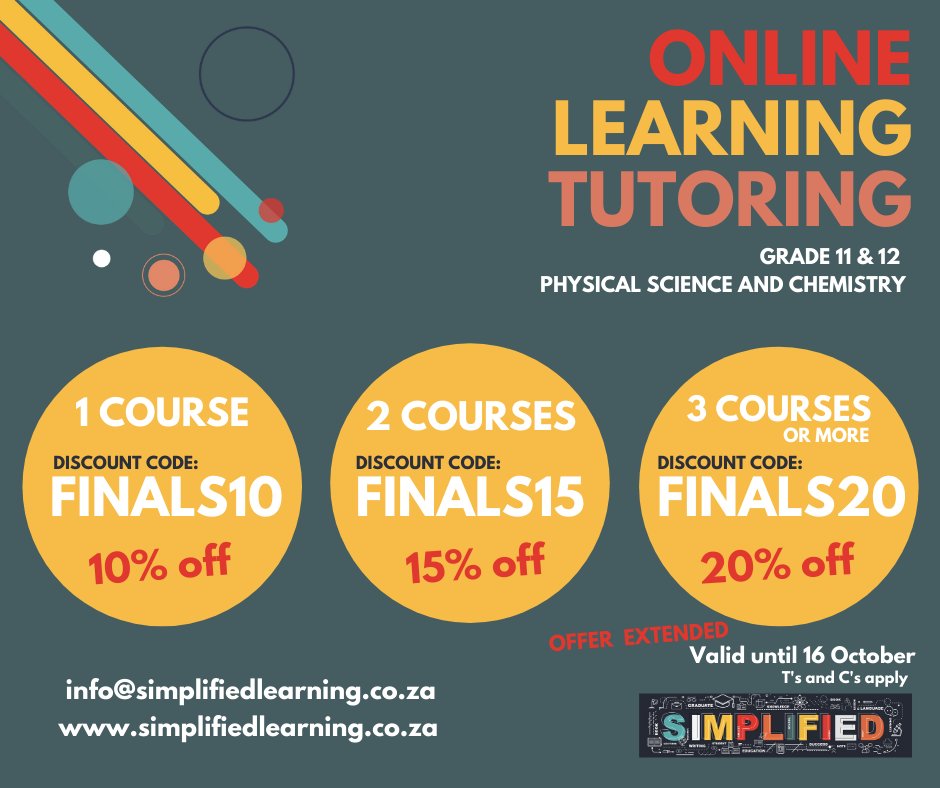 SimplifiedLear3's tweet image. [OFFER EXTENDED] Improve your marks with our online tutoring videos. 📚
Take advantage of our special discount codes TODAY &amp;gt;&amp;gt; bit.ly/35RELdg 
Valid until 16 October. 
#SimplifiedLearning